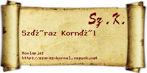 Száraz Kornél névjegykártya