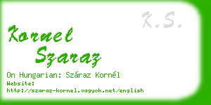 kornel szaraz business card